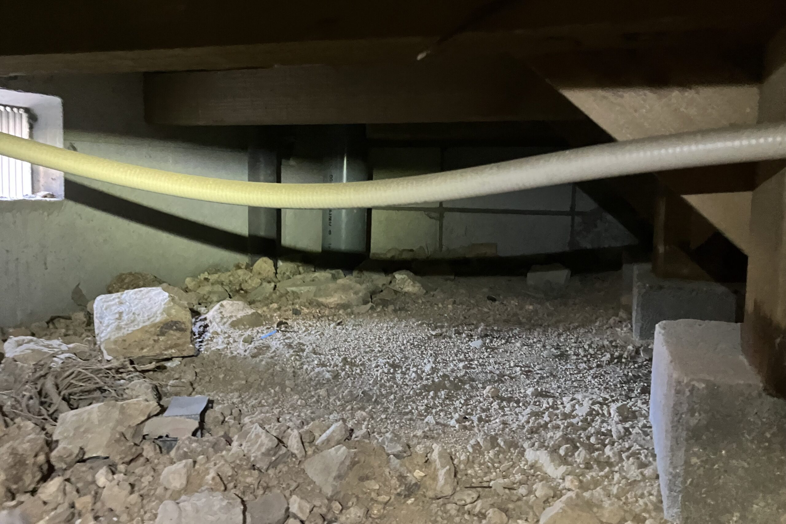 カビ臭さが確認された床下の様子
