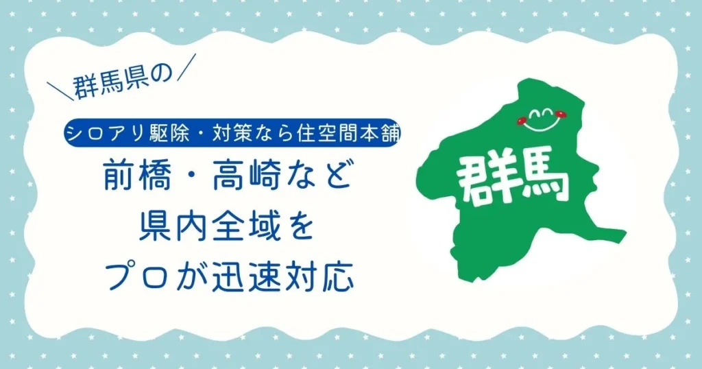 群馬県のシロアリ駆除・対策なら住空間本舗｜前橋・高崎など県内全域をプロが迅速対応のアイキャッチ画像